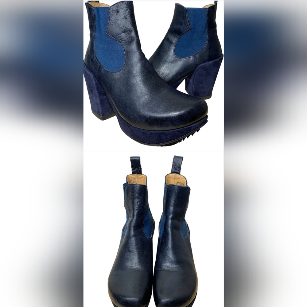 John Fluevog Blue Ankle Boots
